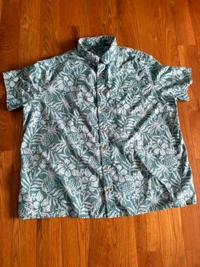 croft & barrow Green Floral Short-Sleeve Button-Down Shirt